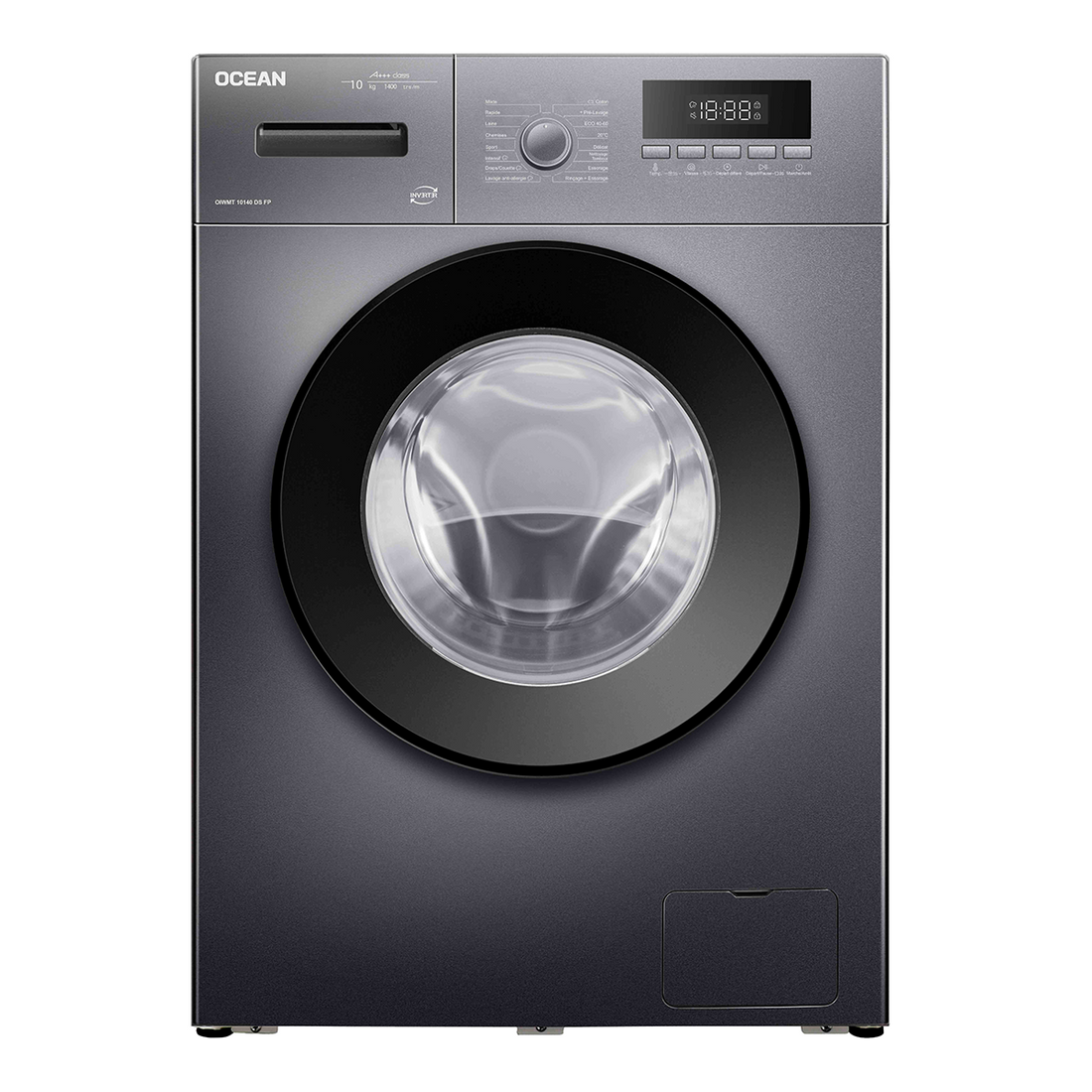 OCEAN – Lave-linge 10kg 1400 trs Silver A+++ Inverter (OIWMT10140DFP)